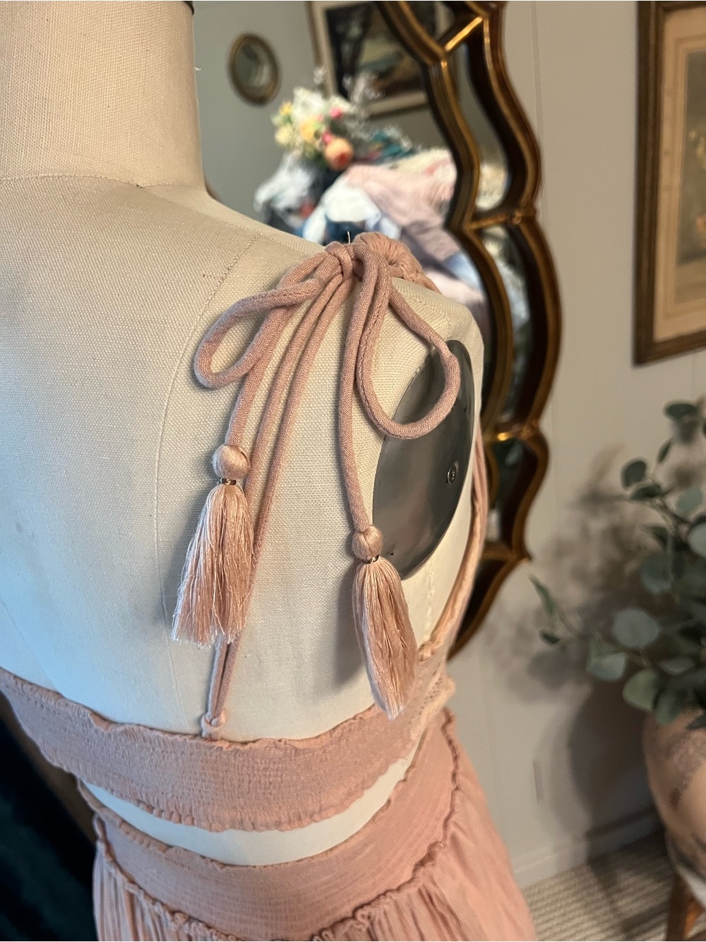 Free People Dusty Rose Lace-Trim Maxi Dress - Picture 5 of 10